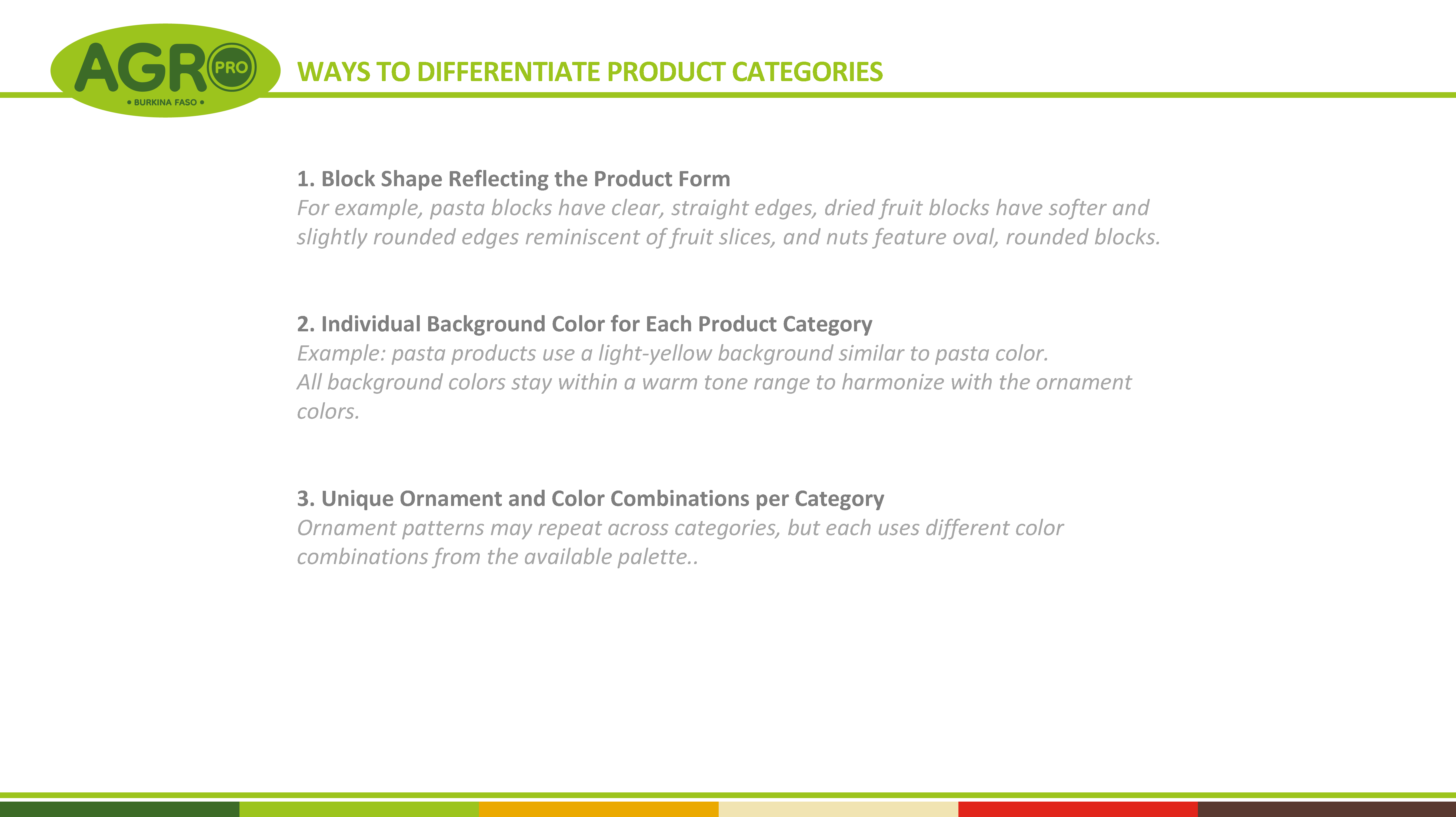 AGRO Pro product category differentiation strategies