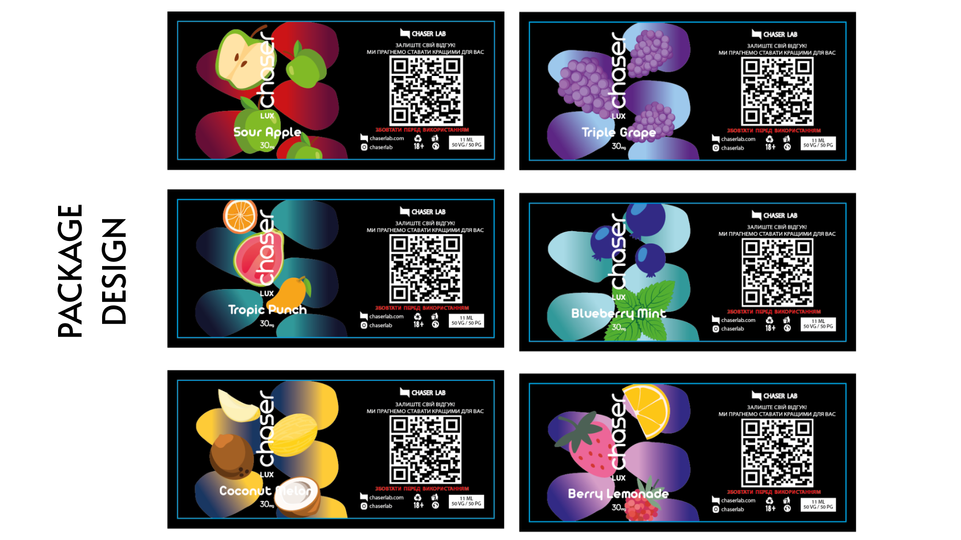 Slide 7 - Label designs for multiple flavors