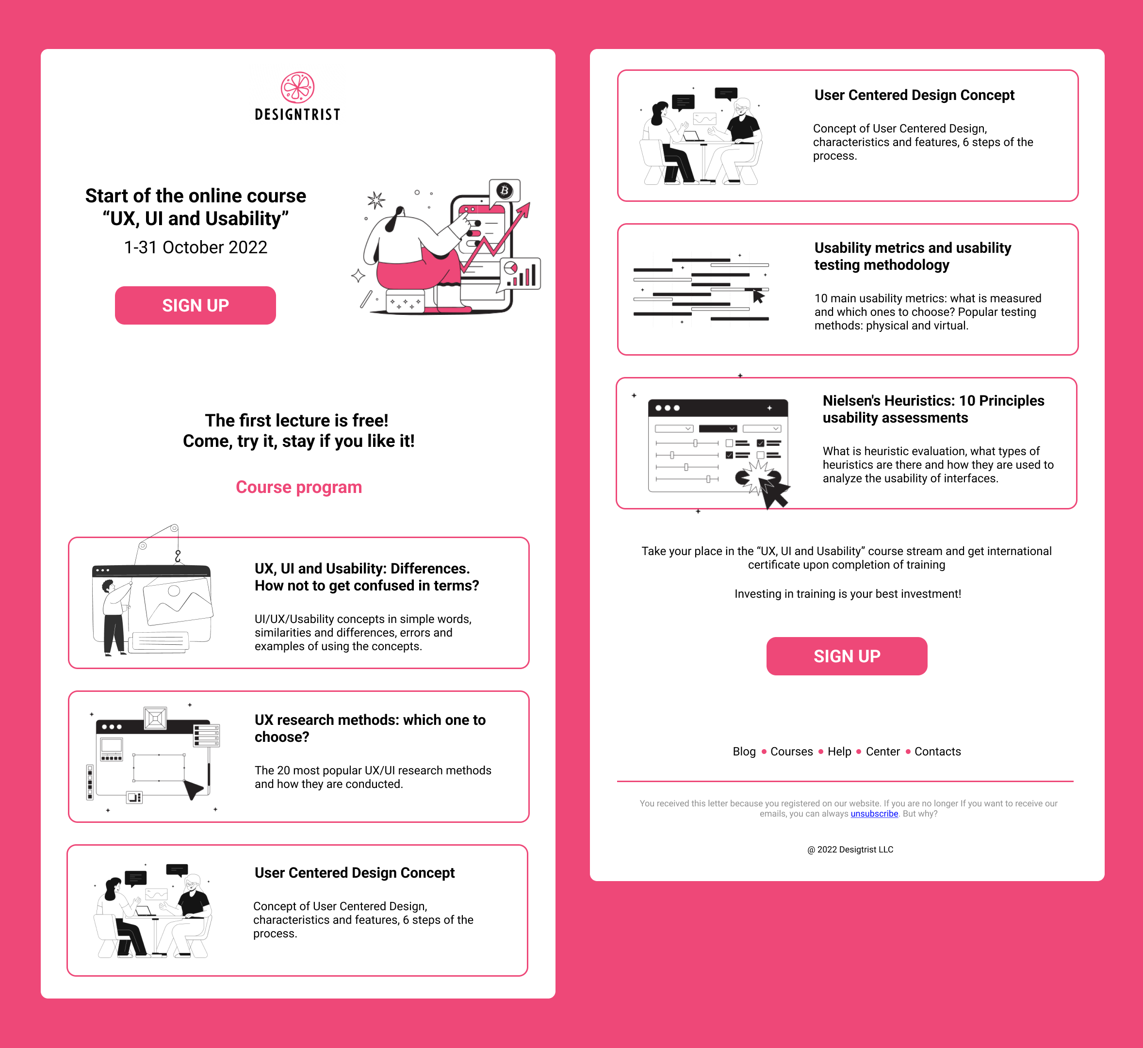 Designtrist email campaign displayed on a laptop