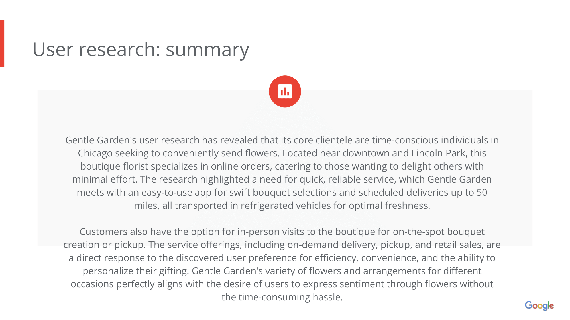 User research summary