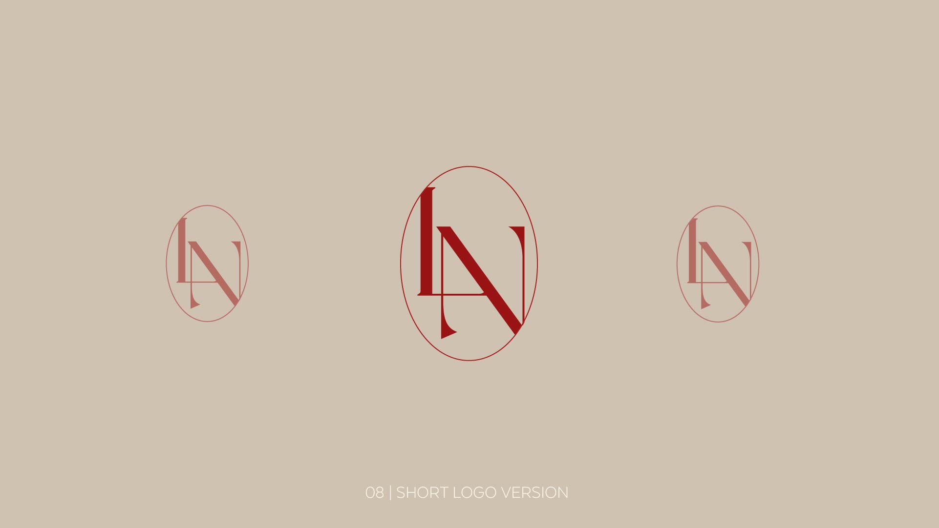 Linenest monogram on beige background