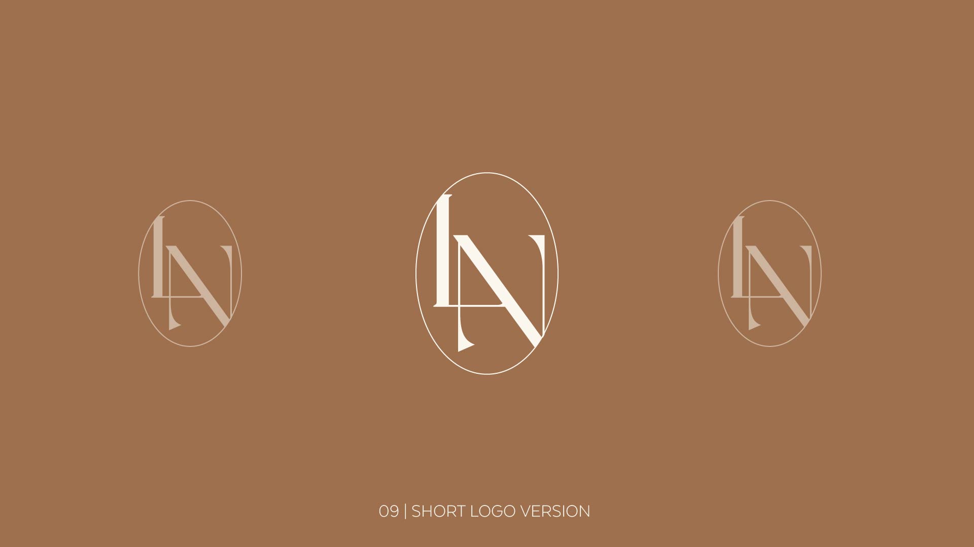Linenest monogram on brown background