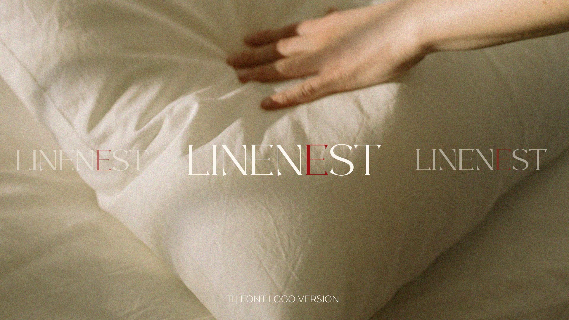 Linenest font logo variations on linen background