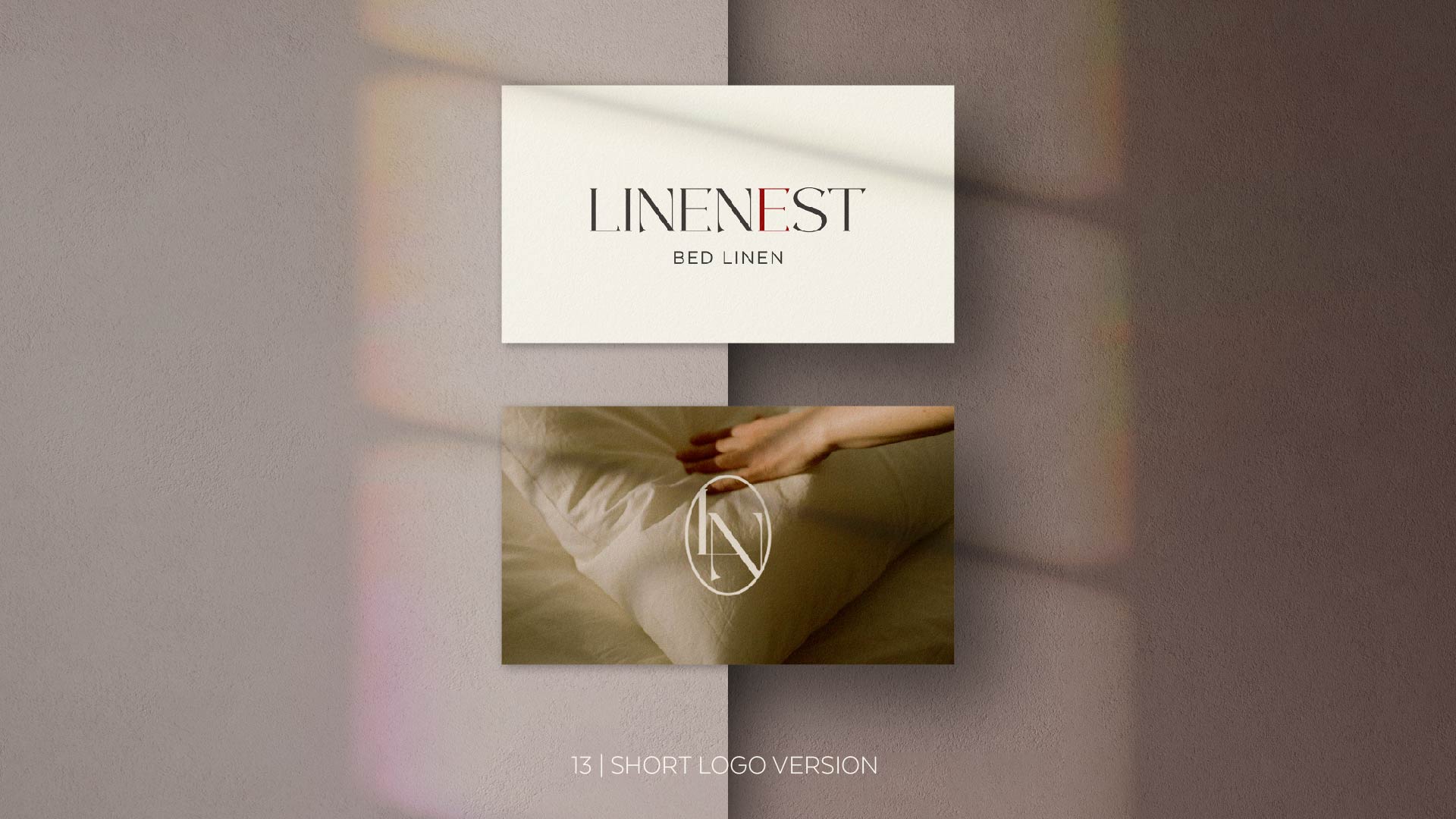 Linenest business cards with logo and monogram