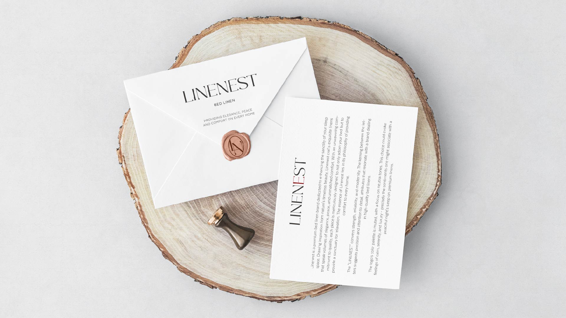 Linenest stationery with envelope and wax seal
